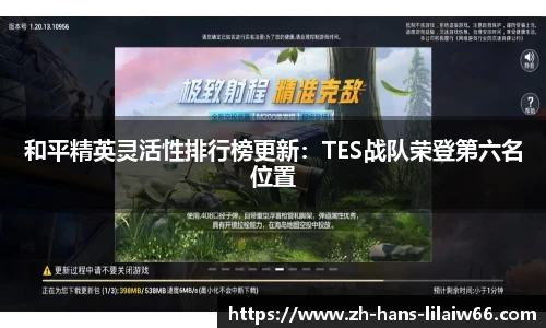 和平精英灵活性排行榜更新：TES战队荣登第六名位置